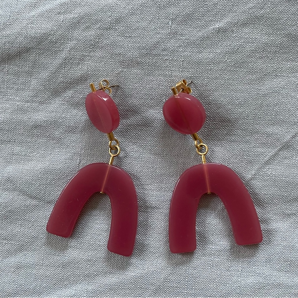 Madewell Pink Acrylic Earrings
